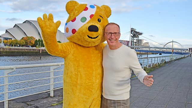 Pudsey with Radio Scotland's Bryan Burnett