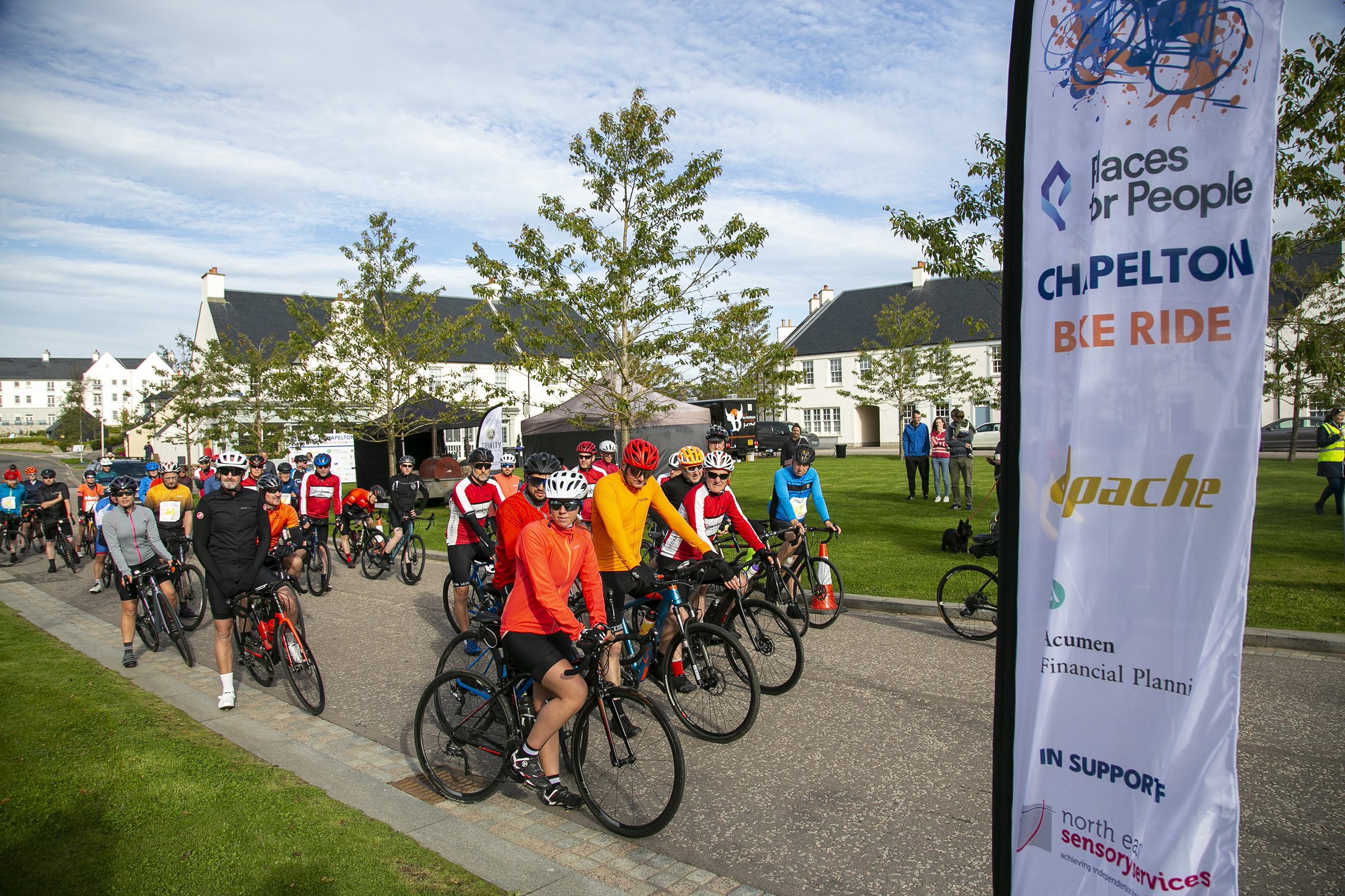 bike riders at starting line