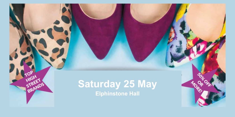 image - brightly coloured ladies shows text - Saturday 25 May Elphinstone Hall