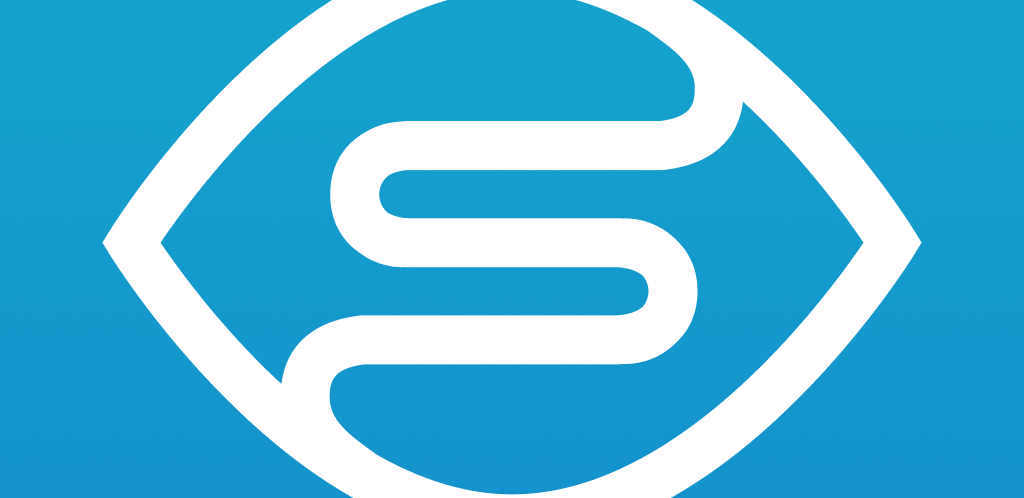 Seeing AI logo - white stylised eye shape against a light blue background
